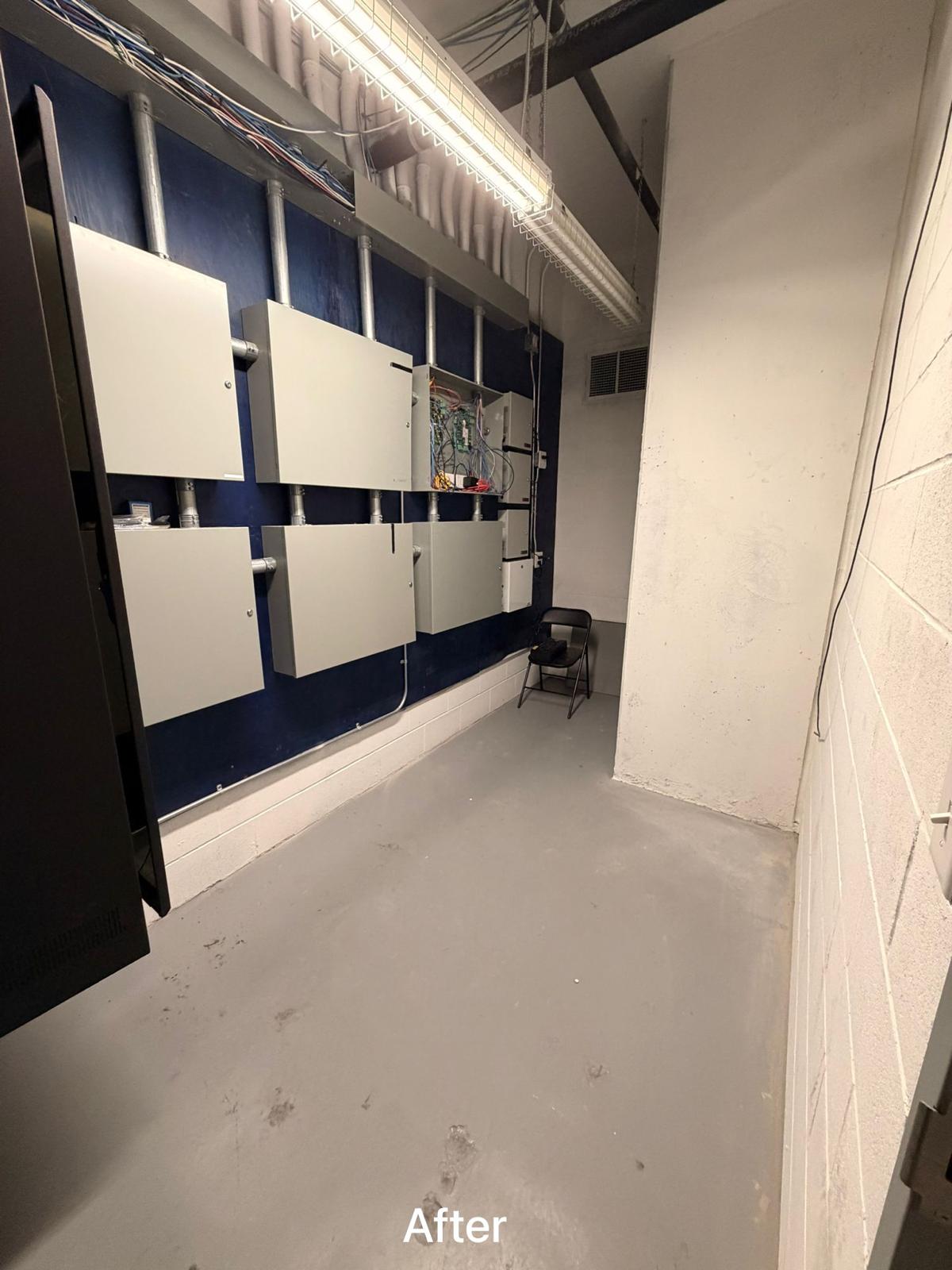 Clean up of the electrical & communications room